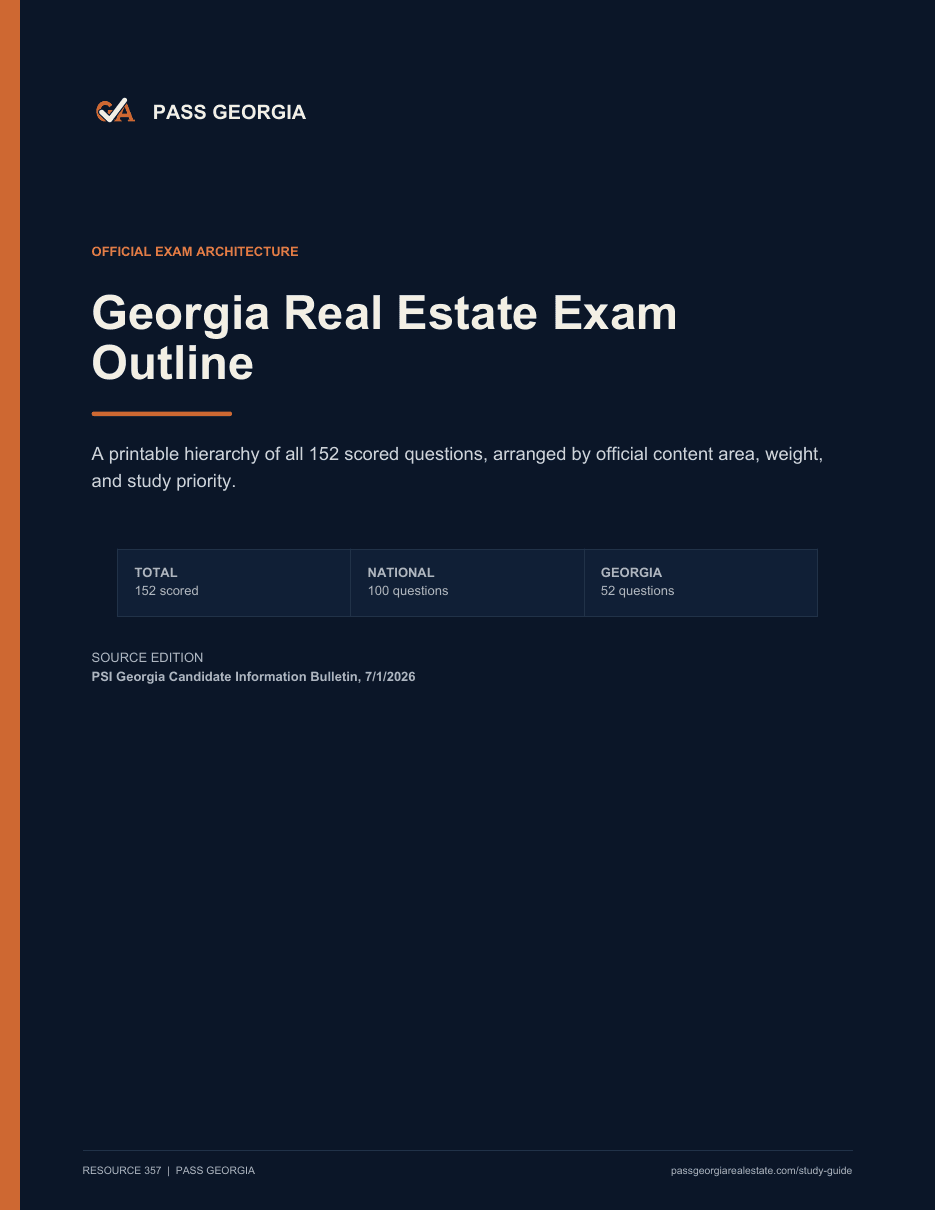 Cover preview of Georgia Real Estate Exam Outline