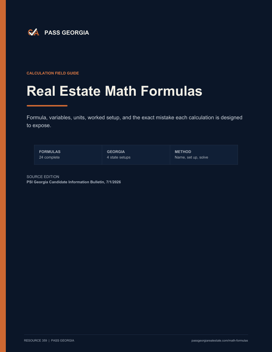 Cover preview of Real Estate Math Formulas